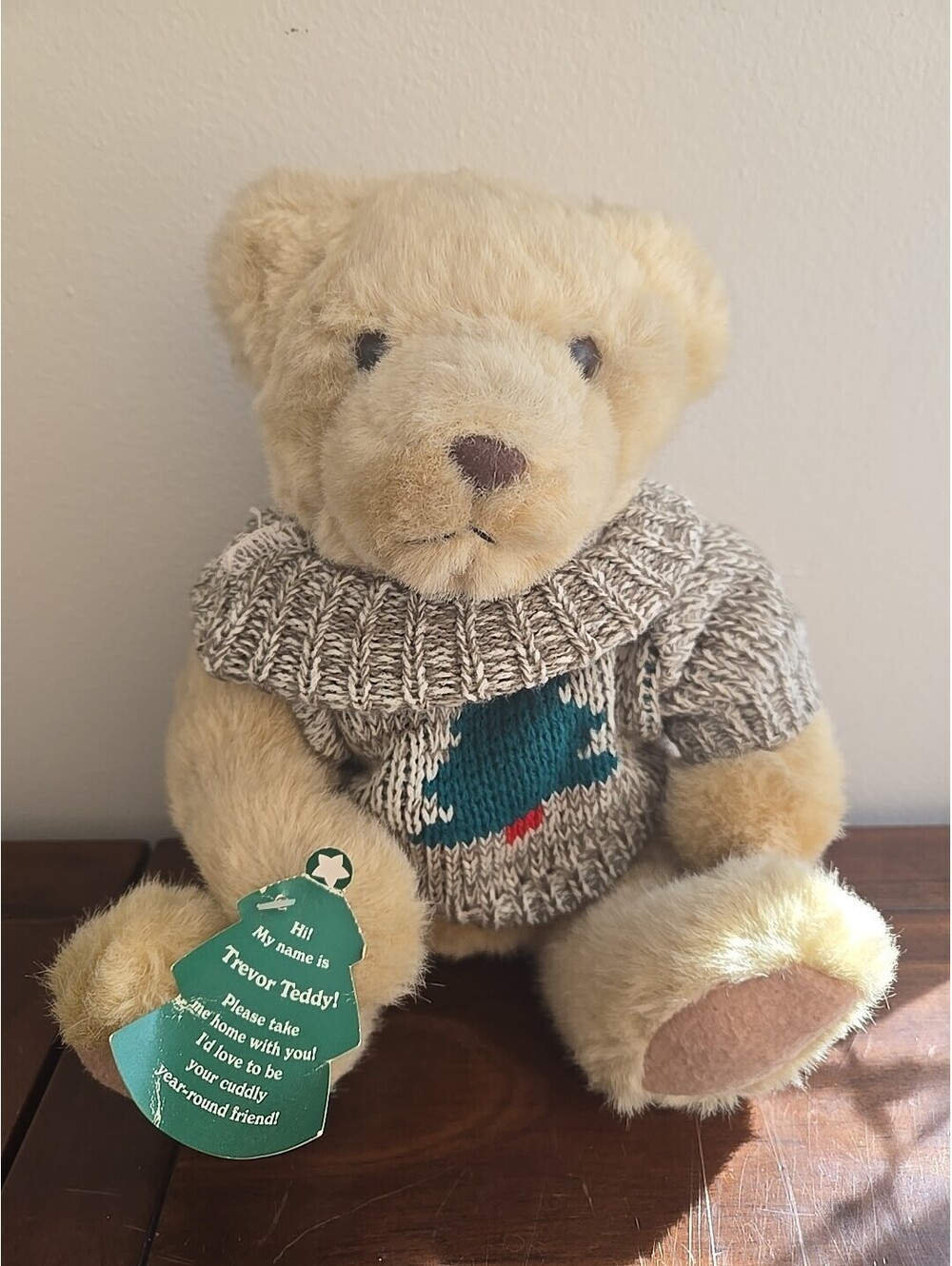 Hallmark Trevor Teddy Bear Plush Sweater Tree Christmas Stuffed Animal 10"